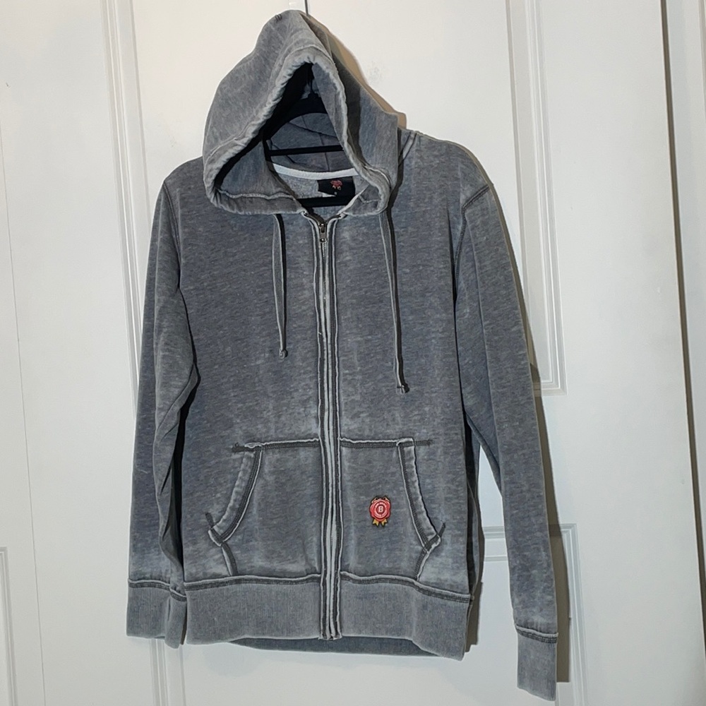Jim Beam Gray Burnout Hoodie Full Zip Medium